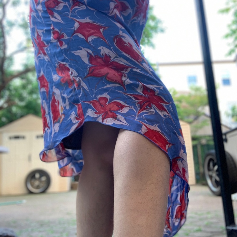 Spring Dress/ Flowers/ Asymmetrical with Ruffles - Picture 8 of 12